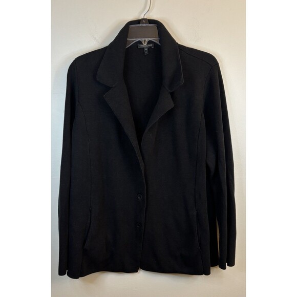 EILEEN FISHER Silk Blend Button Front Cardigan Sweater Women 2X Black Classic - Picture 1 of 10